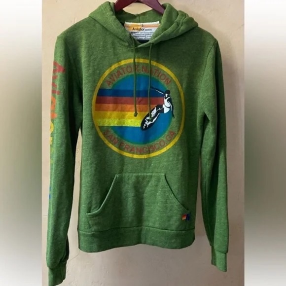 NWOT Aviator Nation Heather Green Hoodie - XS - Picture 1 of 7